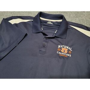 Auburn‎ Tigers University Polo Shirt Men L Under Armour 2010 National Champions